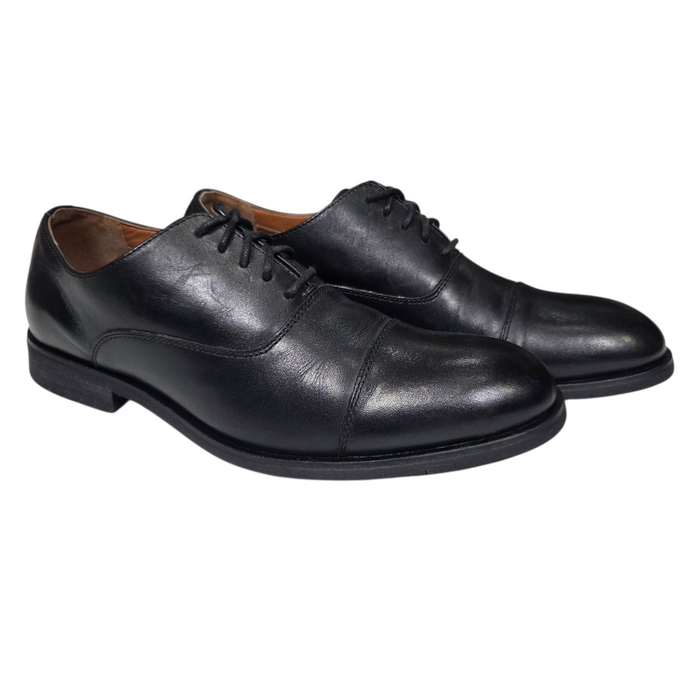 Frye‎ Scott Cap Toe Oxford Mens 8.5 Black Leather Lace Up Dress Shoes 3480168